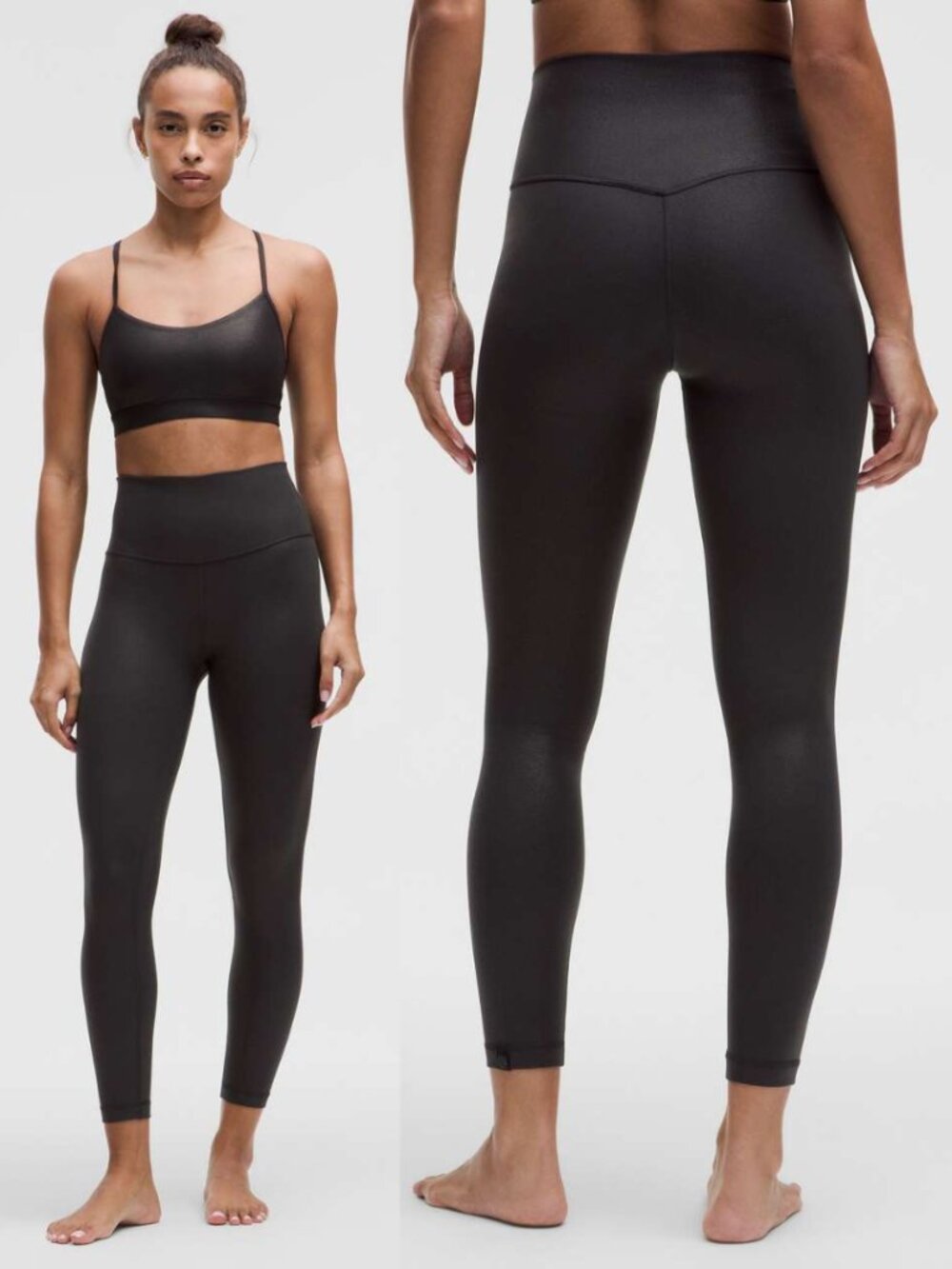Lululemon Black Shimmer Nulu High Rise Align Pants 25"
